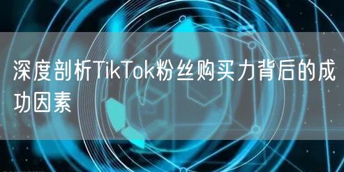 深度剖析TikTok粉丝购买力背后的成功因素
