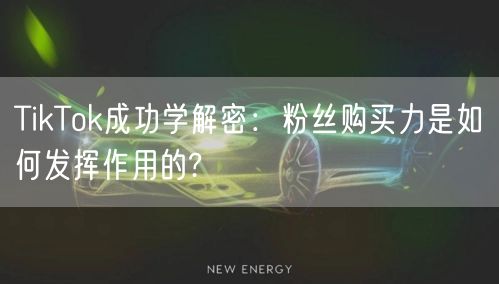 TikTok成功学解密：粉丝购买力是如何发挥作用的?