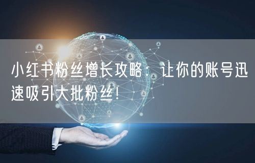 小红书粉丝增长攻略：让你的账号迅速吸引大批粉丝！