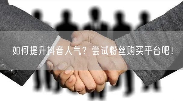 如何提升抖音人气？尝试粉丝购买平台吧！