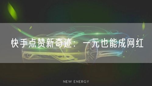 快手点赞新奇迹：一元也能成网红