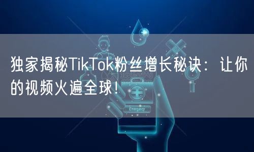 独家揭秘TikTok粉丝增长秘诀：让你的视频火遍全球！