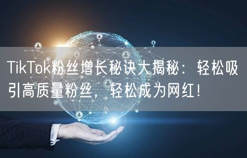 TikTok粉丝增长秘诀大揭秘：轻松吸引高质量粉丝，轻松成为网红！