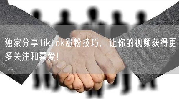 独家分享TikTok涨粉技巧，让你的视频获得更多关注和喜爱！