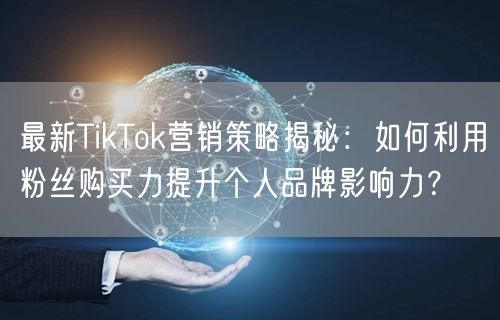 最新TikTok营销策略揭秘：如何利用粉丝购买力提升个人品牌影响力？