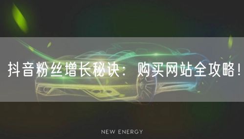 抖音粉丝增长秘诀：购买网站全攻略！