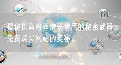 揭秘抖音粉丝增长背后的秘密武器：免费购买网站的奥秘。