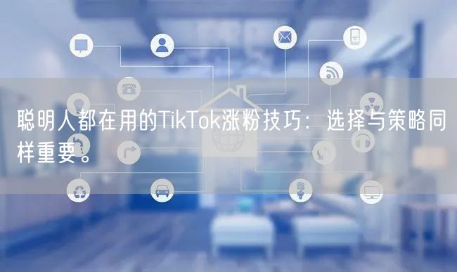 聪明人都在用的TikTok涨粉技巧：选择与策略同样重要。