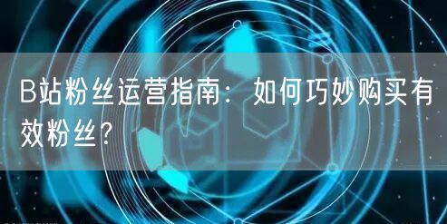 B站粉丝运营指南：如何巧妙购买有效粉丝？
