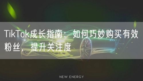 TikTok成长指南：如何巧妙购买有效粉丝，提升关注度