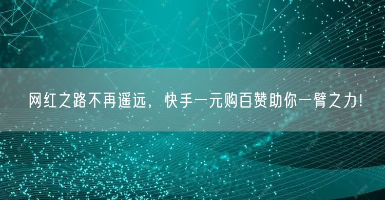 网红之路不再遥远，快手一元购百赞助你一臂之力！