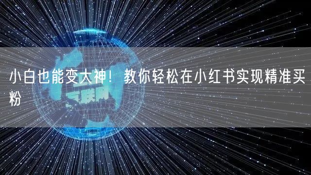 小白也能变大神！教你轻松在小红书实现精准买粉