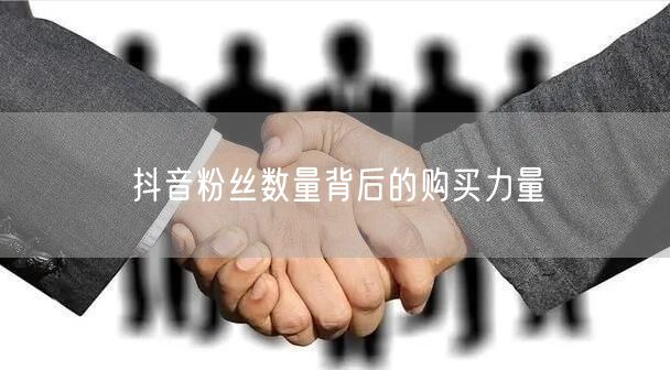 抖音粉丝数量背后的购买力量
