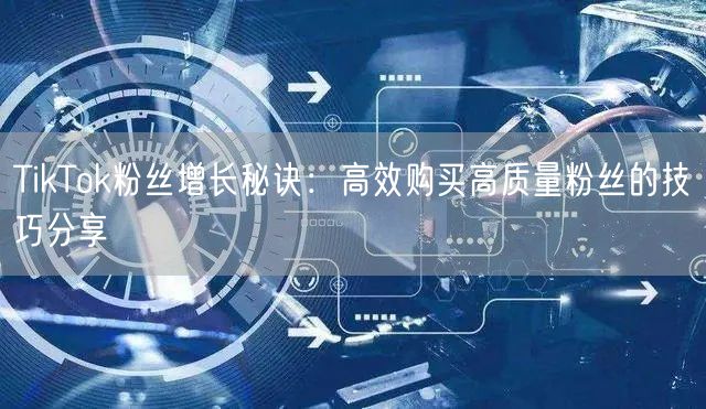 TikTok粉丝增长秘诀：高效购买高质量粉丝的技巧分享