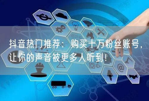 抖音热门推荐：购买十万粉丝账号，让你的声音被更多人听到！