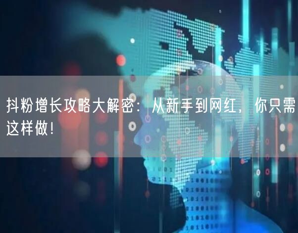 抖粉增长攻略大解密：从新手到网红，你只需这样做！