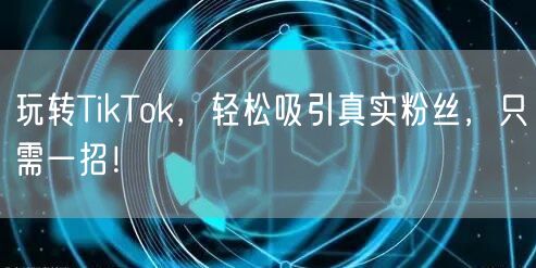 玩转TikTok，轻松吸引真实粉丝，只需一招！
