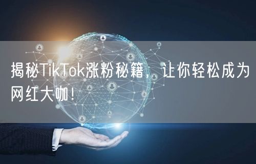 揭秘TikTok涨粉秘籍，让你轻松成为网红大咖！