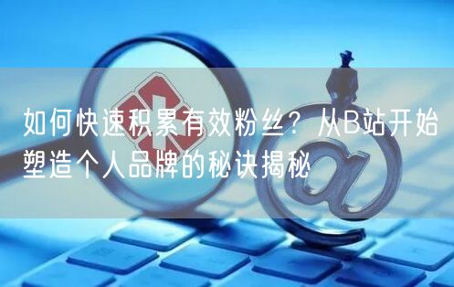 如何快速积累有效粉丝？从B站开始塑造个人品牌的秘诀揭秘