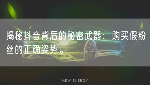 揭秘抖音背后的秘密武器：购买假粉丝的正确姿势。