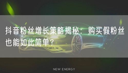 抖音粉丝增长策略揭秘：购买假粉丝也能如此简单？
