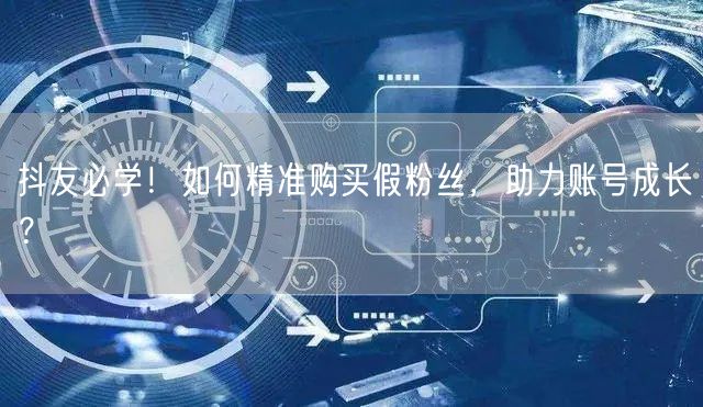 抖友必学！如何精准购买假粉丝，助力账号成长？