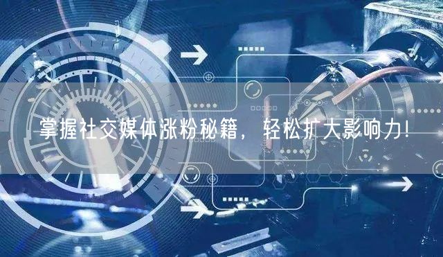 掌握社交媒体涨粉秘籍，轻松扩大影响力！