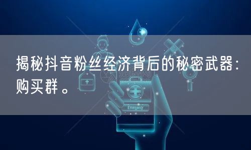 揭秘抖音粉丝经济背后的秘密武器：购买群。