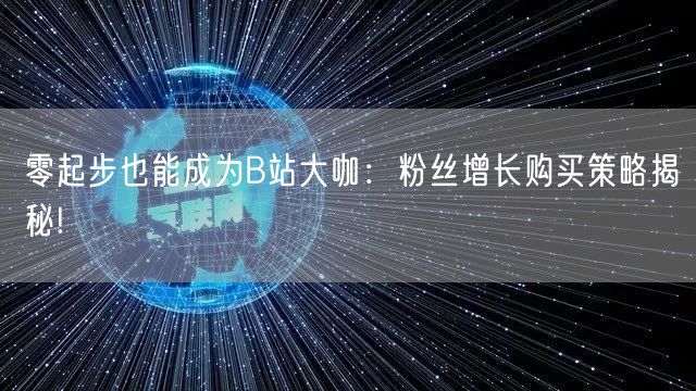 零起步也能成为B站大咖：粉丝增长购买策略揭秘!