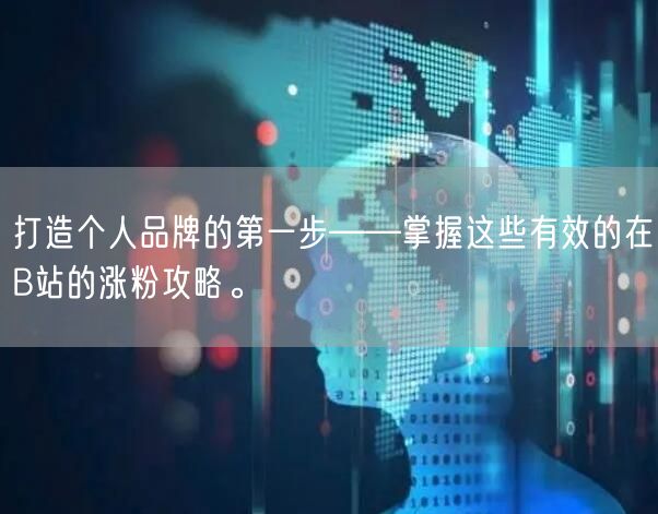 打造个人品牌的第一步——掌握这些有效的在B站的涨粉攻略。