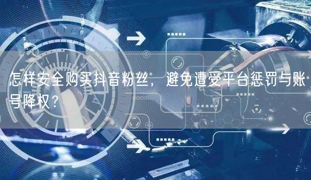 怎样安全购买抖音粉丝，避免遭受平台惩罚与账号降权？