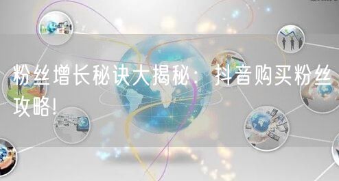 粉丝增长秘诀大揭秘：抖音购买粉丝攻略!