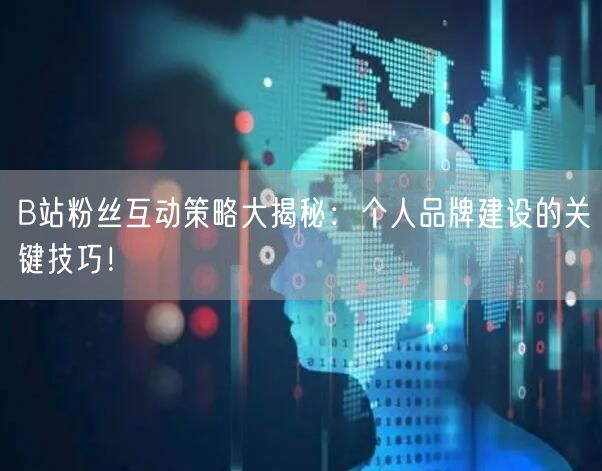 B站粉丝互动策略大揭秘：个人品牌建设的关键技巧！