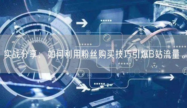 实战分享：如何利用粉丝购买技巧引爆B站流量。