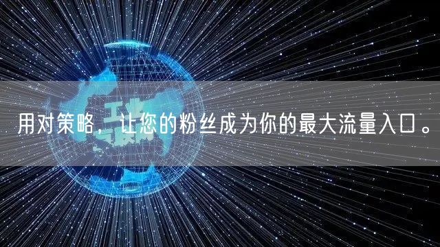用对策略，让您的粉丝成为你的最大流量入口。