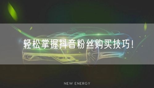轻松掌握抖音粉丝购买技巧！