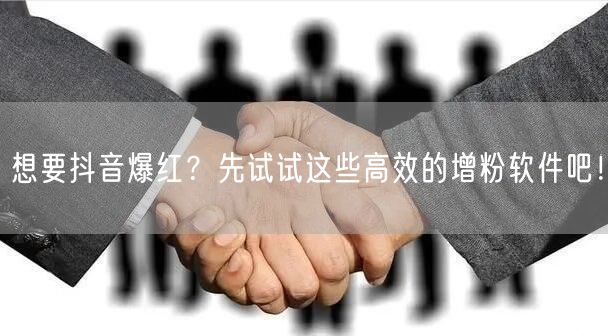 想要抖音爆红？先试试这些高效的增粉软件吧！