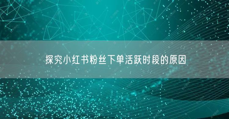 探究小红书粉丝下单活跃时段的原因