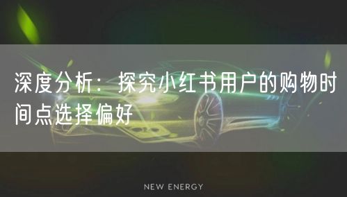 深度分析：探究小红书用户的购物时间点选择偏好