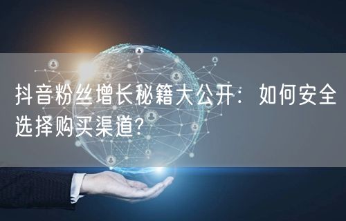 抖音粉丝增长秘籍大公开：如何安全选择购买渠道?