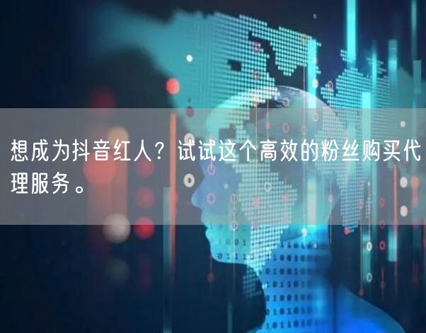 想成为抖音红人？试试这个高效的粉丝购买代理服务。
