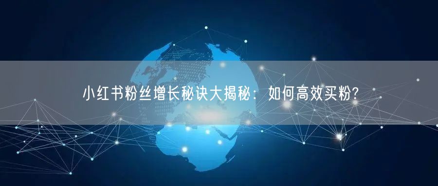 小红书粉丝增长秘诀大揭秘：如何高效买粉?