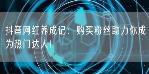 抖音网红养成记：购买粉丝助力你成为热门达人！