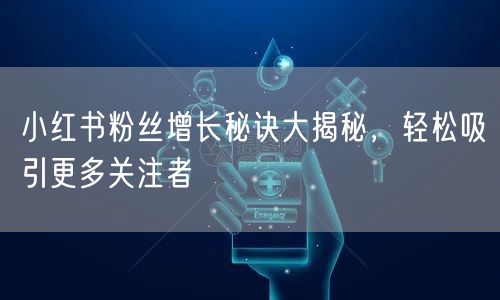 小红书粉丝增长秘诀大揭秘，轻松吸引更多关注者