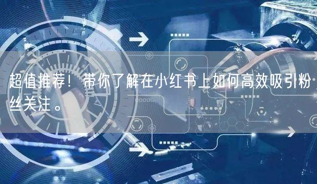 超值推荐！带你了解在小红书上如何高效吸引粉丝关注。