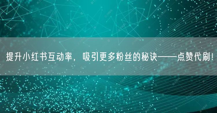 提升小红书互动率，吸引更多粉丝的秘诀——点赞代刷！