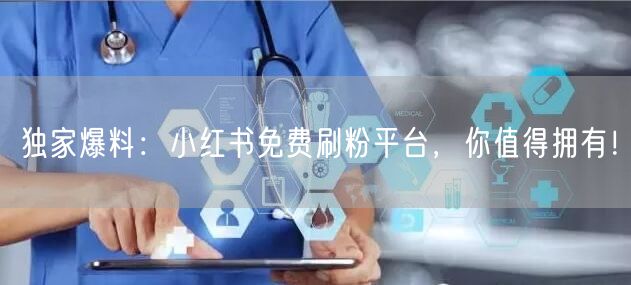 独家爆料：小红书免费刷粉平台，你值得拥有！