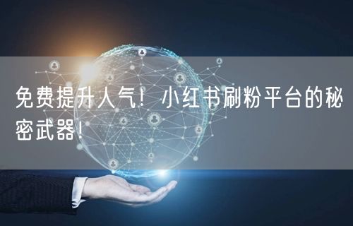 免费提升人气！小红书刷粉平台的秘密武器！