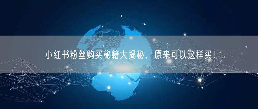小红书粉丝购买秘籍大揭秘，原来可以这样买！