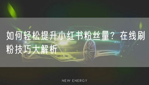 如何轻松提升小红书粉丝量？在线刷粉技巧大解析